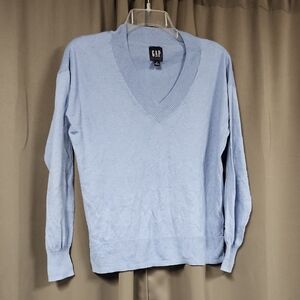 Sm GAP Women's Sky Blue V-Neck Sweater